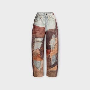 Micas Patchwork Print Straight Leg Jean Pants – NWT, Size XL